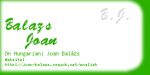 balazs joan business card